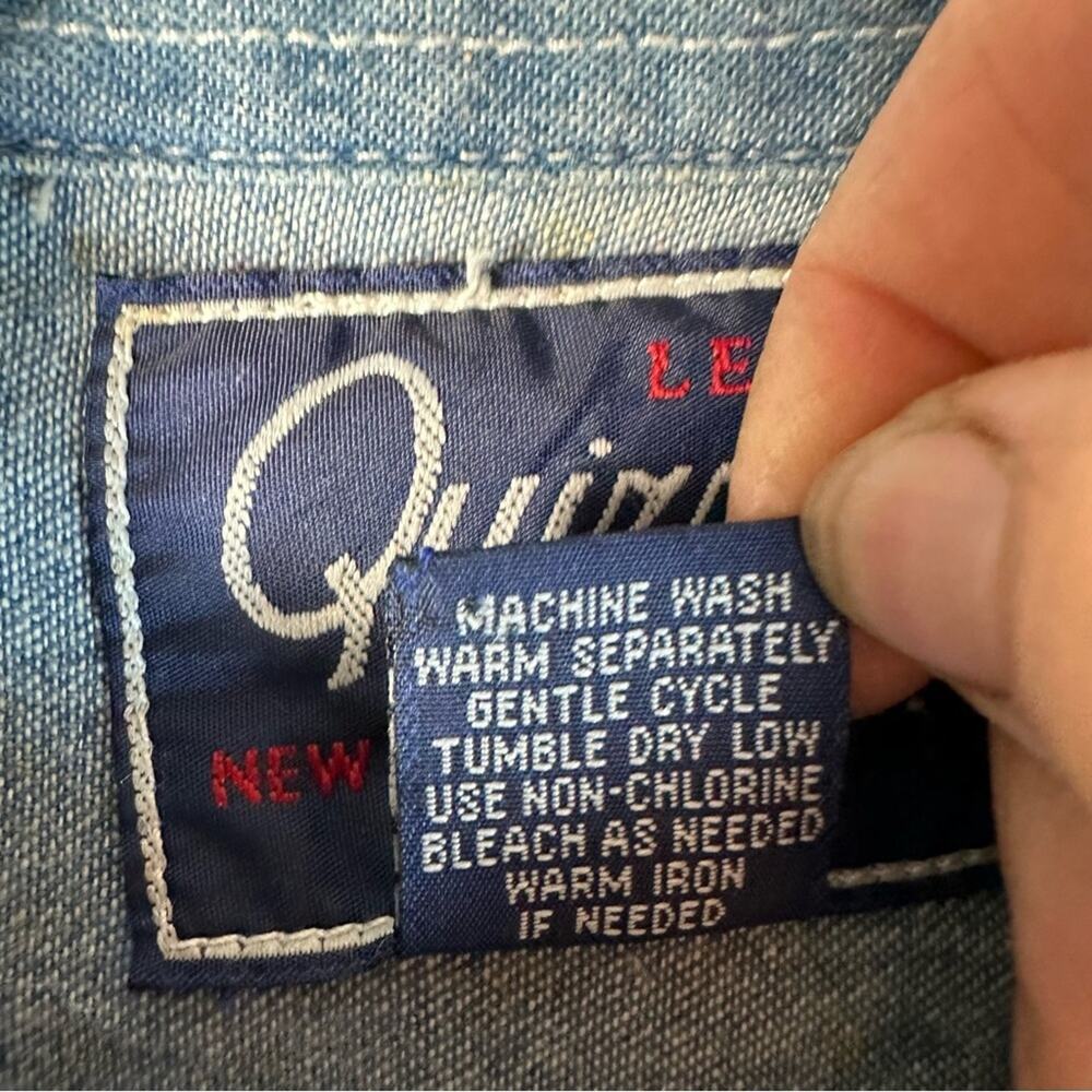 Lets Quizz Again vintage Women embroidered Noahs art denim button up cottagecore - Picture 8 of 11